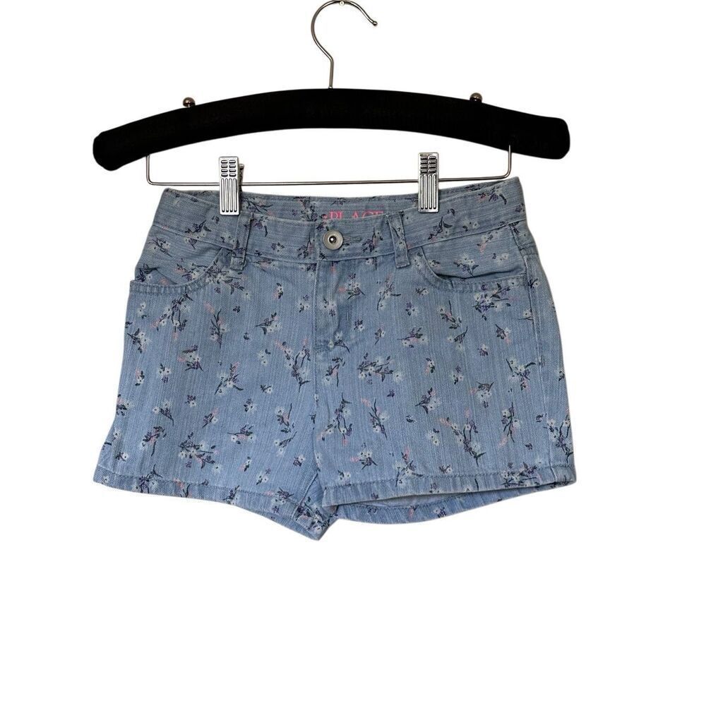 The Children’s Place Girls Floral Denim Shortie Shorts - Pink Sz 8